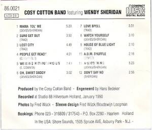 Cosy Cotton Band featuring Wendy Sheridan
