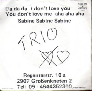Da da da I don't love you - Sabine Sabine Sabine