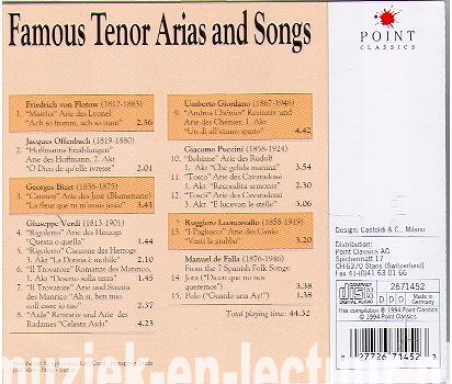 Famous Tenor Arias and Songs