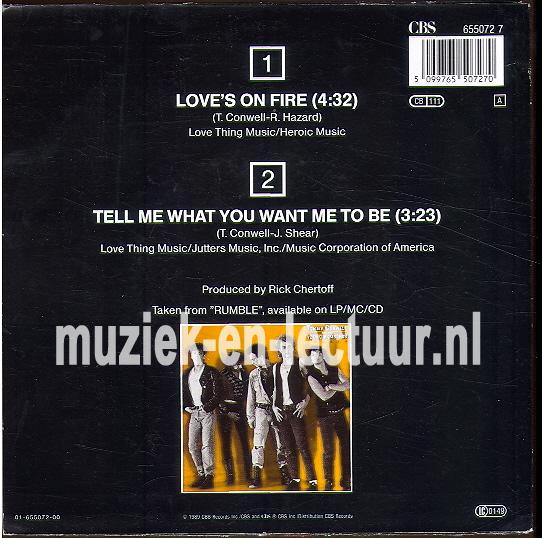 love's on fire - Tell me what you want me to be