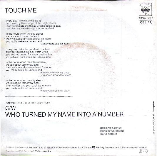 Touch me - Who turned my name into a number