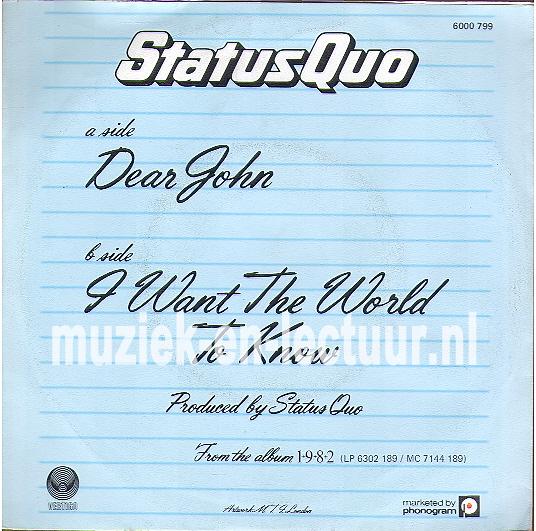 Dear John - I want the world to know
