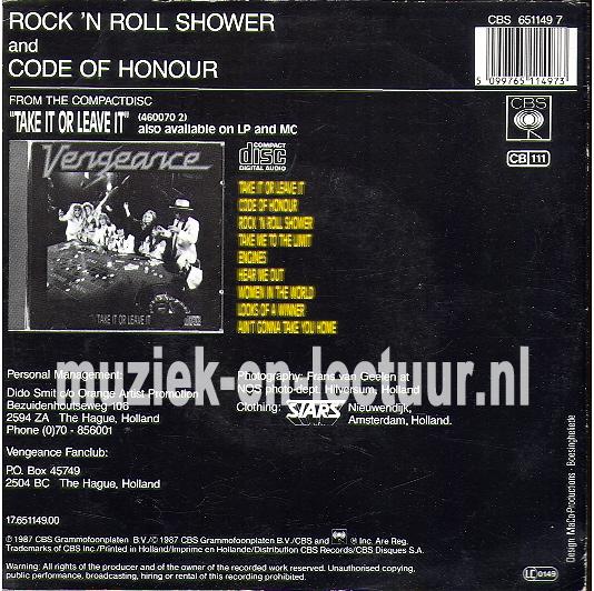 Rock 'n'roll shower - Code of honour