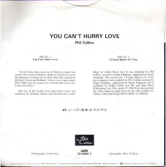 You can't hurry love - I cannot believe it's true